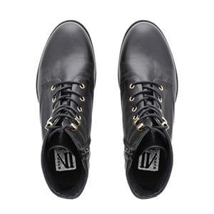 Carl Scarpa Ocean Black Leather Lace Up Ankle Boots